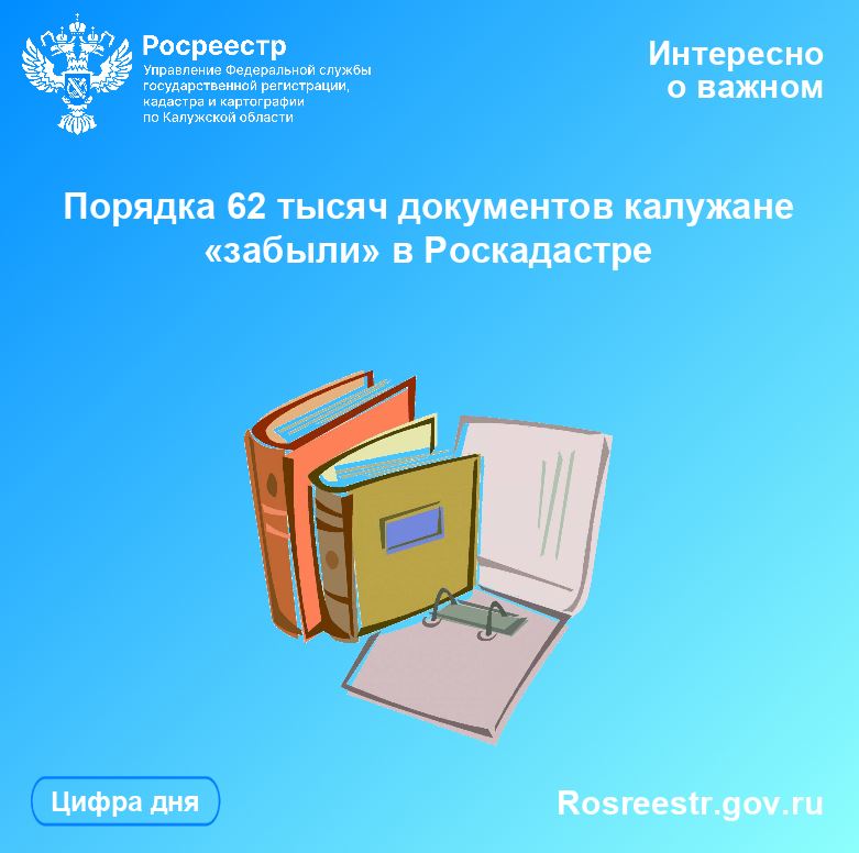 Порядка 62 тысяч документов калужане «забыли» в Роскадастре.